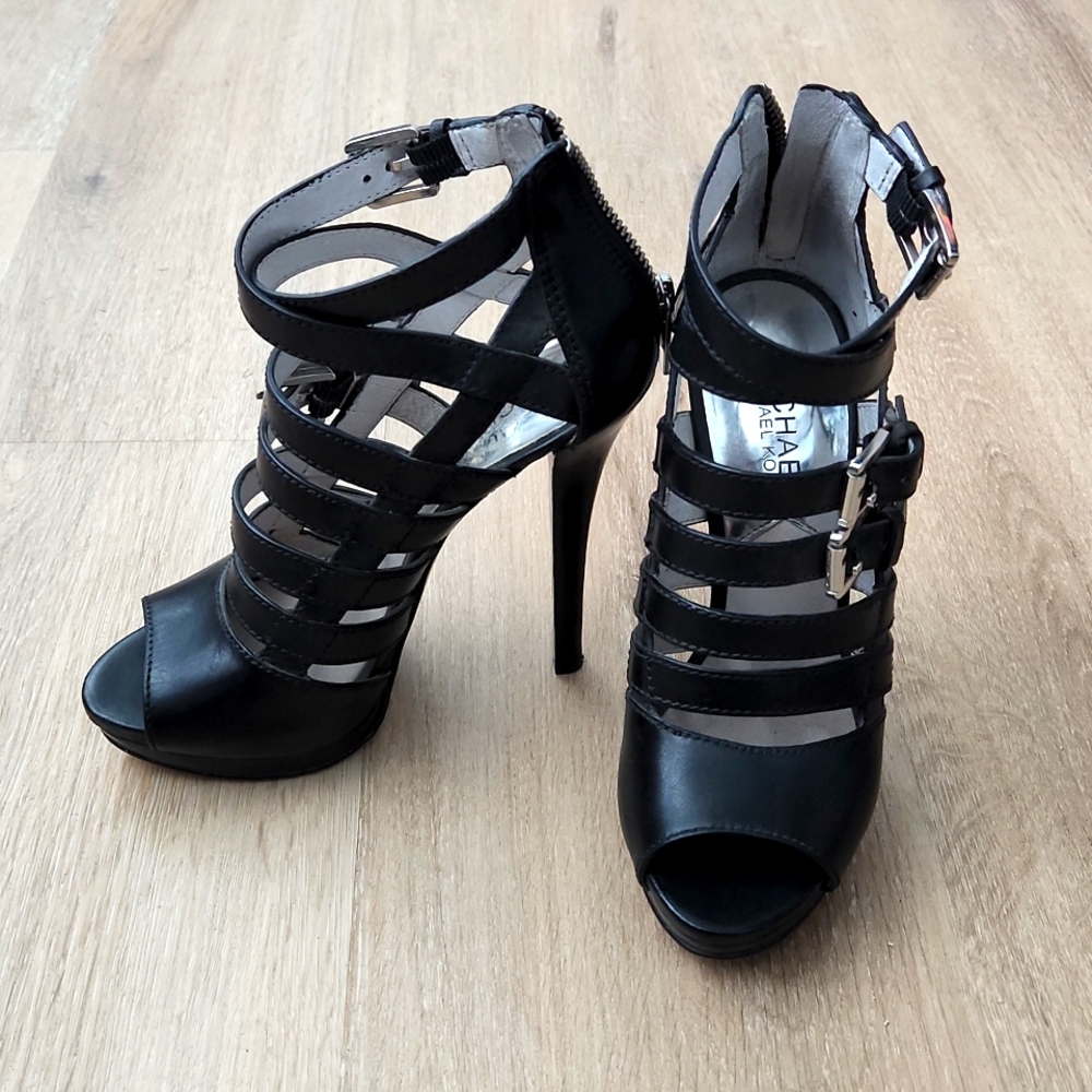 Michael Kors Black Sandra Platform Heels Size 5.5